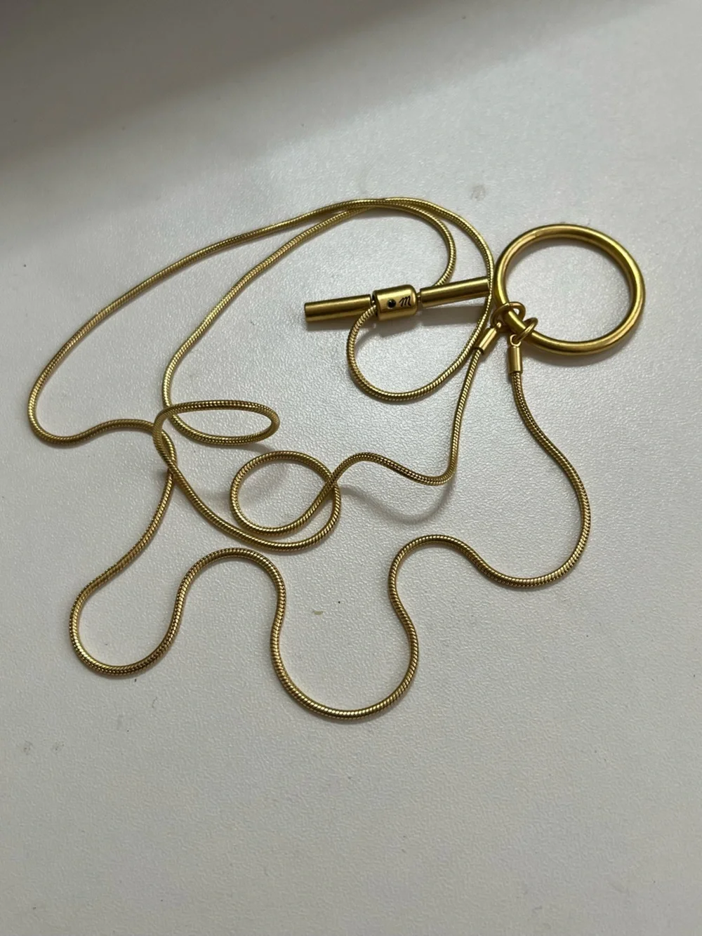Madewell Adjustable Ring Choker Necklace 30” - Picture 2 of 3